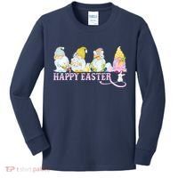 Easter Bunny Spring Gnome Easter Egg Hunting And Basket Kids Long Sleeve Shirt thumb 0