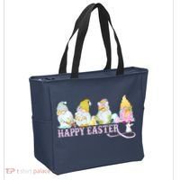 Easter Bunny Spring Gnome Easter Egg Hunting And Basket Tote Bag thumb 2