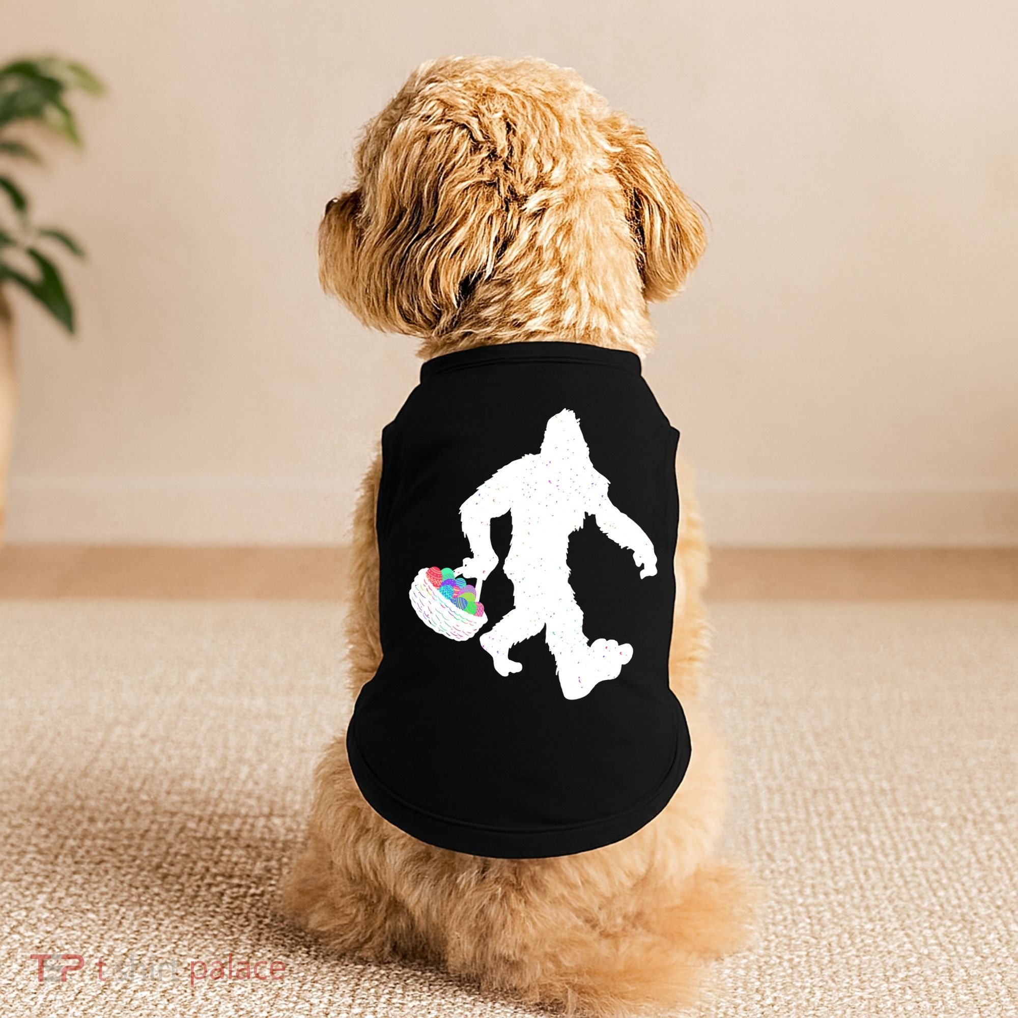 Easter Bigfoot Sasquatch Funny Easter Eggs Basket Doggie Tank