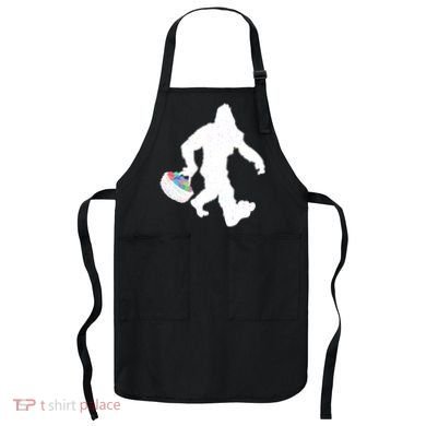 Easter Bigfoot Sasquatch Funny Easter Eggs Basket Apron