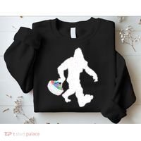 Easter Bigfoot Sasquatch Funny Easter Eggs Basket Sweatshirt thumb 2