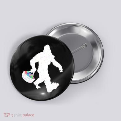 Easter Bigfoot Sasquatch Funny Easter Eggs Basket Button