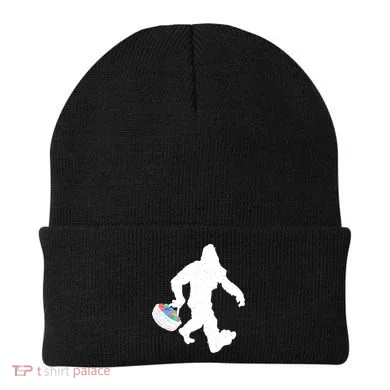 Easter Bigfoot Sasquatch Funny Easter Eggs Basket Beanie