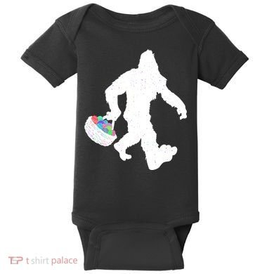 Easter Bigfoot Sasquatch Funny Easter Eggs Basket Baby Bodysuit