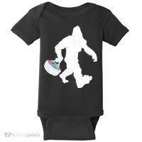 Easter Bigfoot Sasquatch Funny Easter Eggs Basket Baby Bodysuit thumb 0