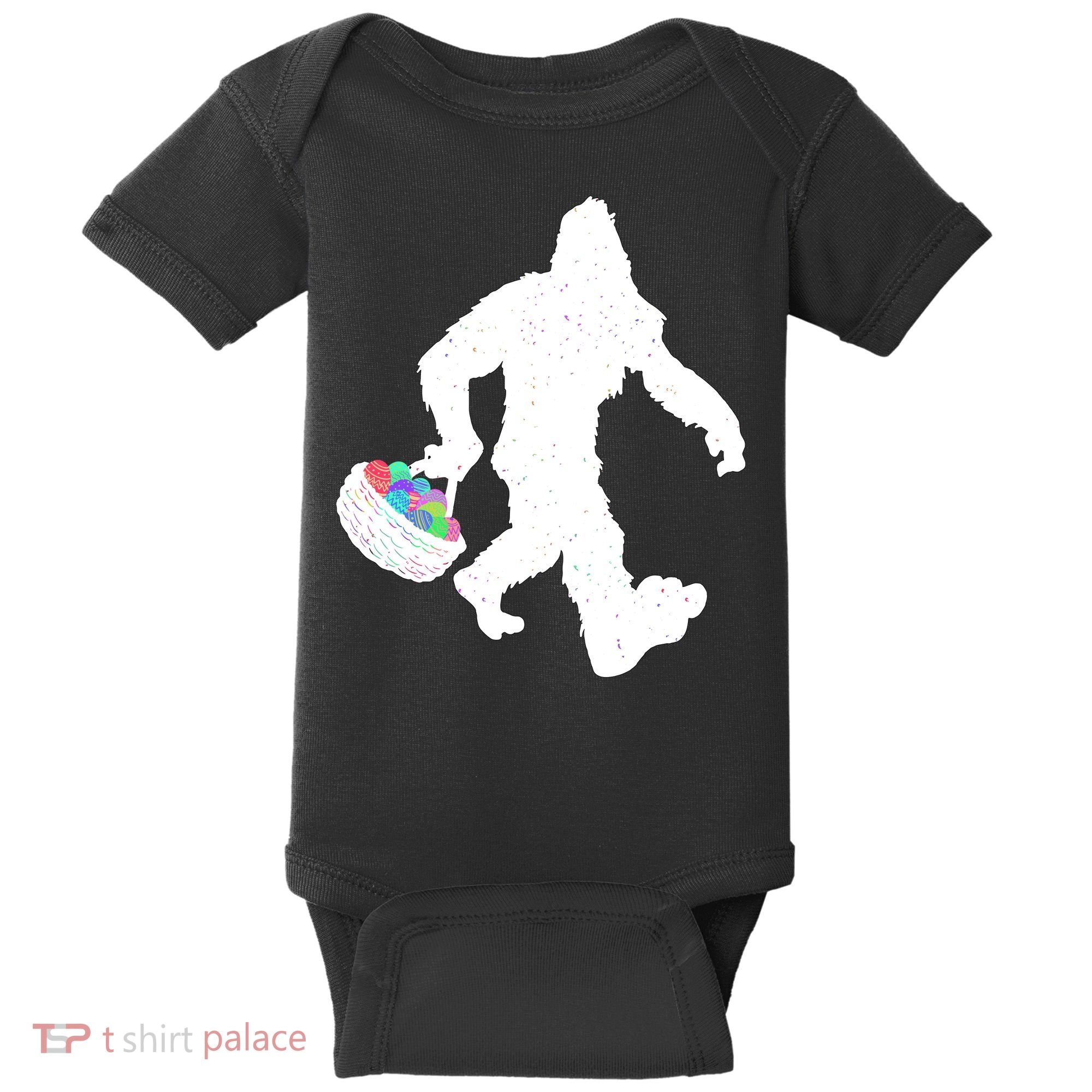 Easter Bigfoot Sasquatch Funny Easter Eggs Basket Baby Bodysuit