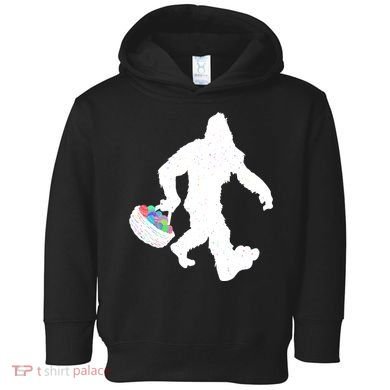 Easter Bigfoot Sasquatch Funny Easter Eggs Basket Toddler Hoodie