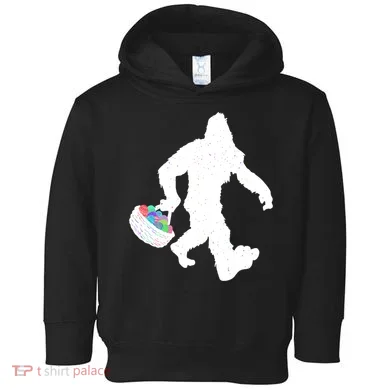 Easter Bigfoot Sasquatch Funny Easter Eggs Basket Toddler Hoodie