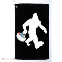 Easter Bigfoot Sasquatch Funny Easter Eggs Basket Golf Towel thumb 0