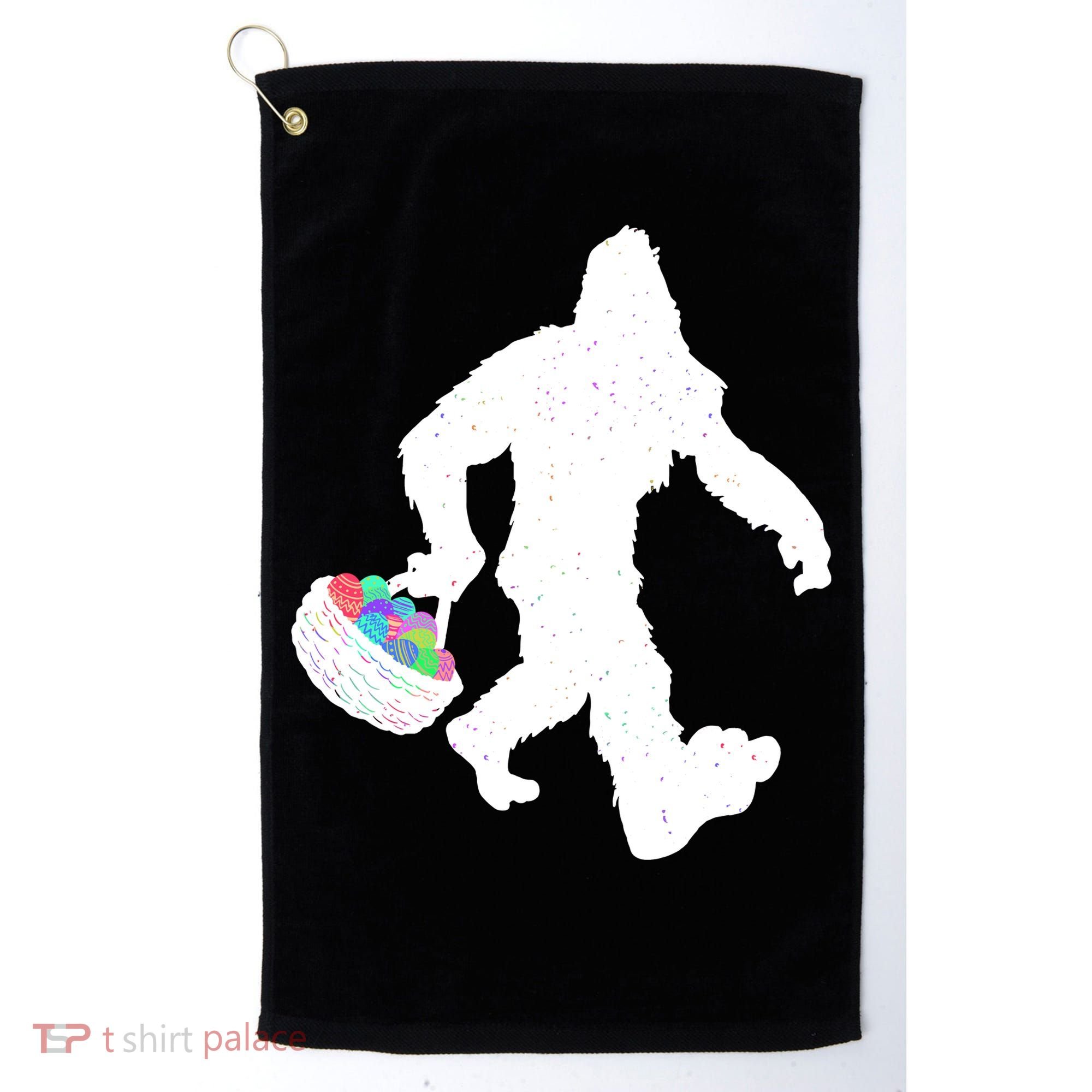 Easter Bigfoot Sasquatch Funny Easter Eggs Basket Golf Towel