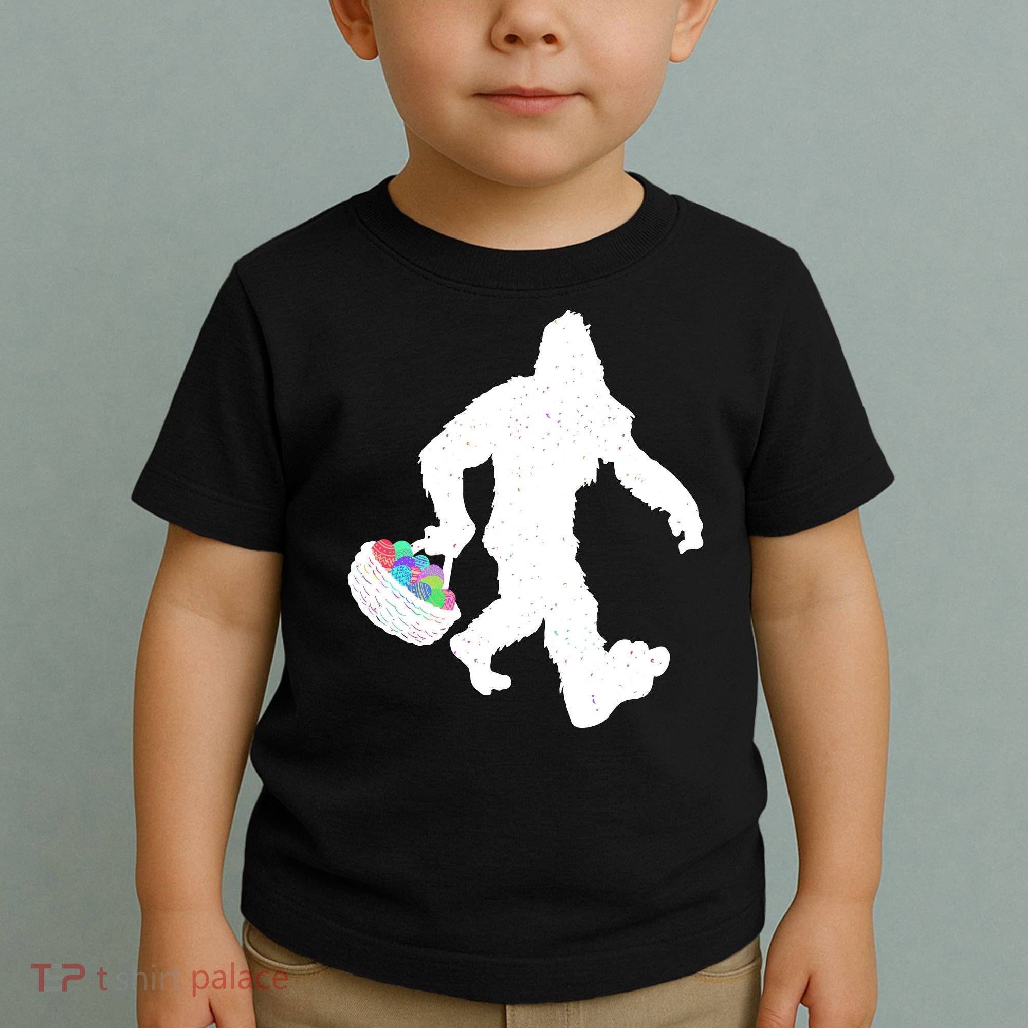 Easter Bigfoot Sasquatch Funny Easter Eggs Basket Toddler T-Shirt