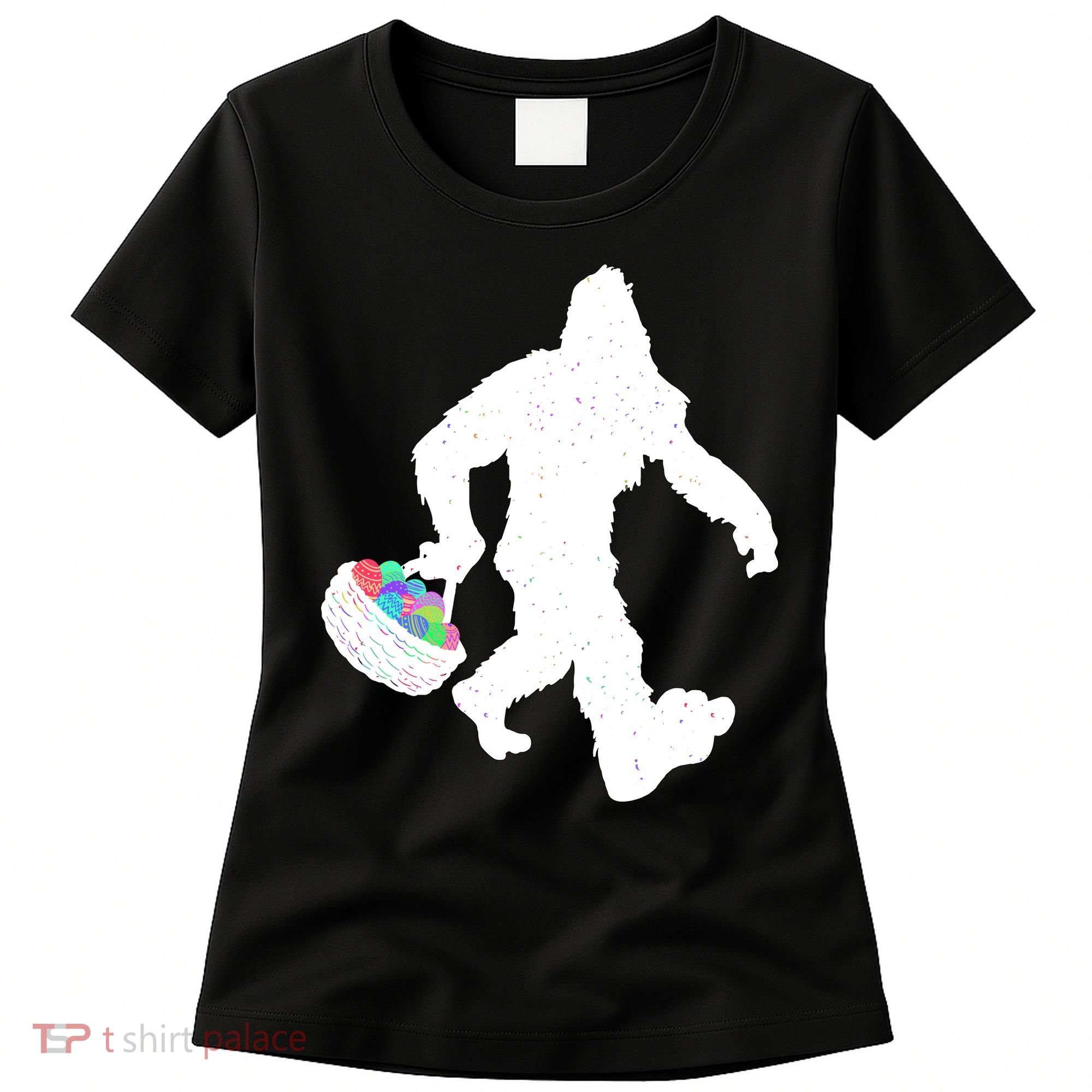 Easter Bigfoot Sasquatch Funny Easter Eggs Basket Women's T-Shirt