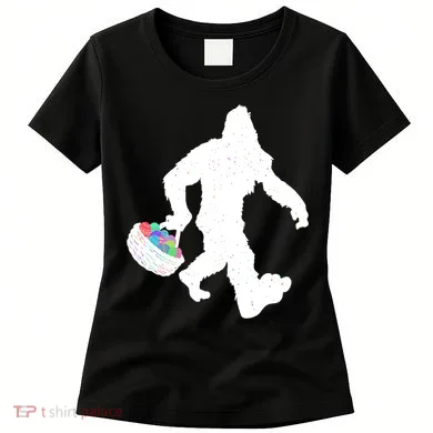 Easter Bigfoot Sasquatch Funny Easter Eggs Basket Women's T-Shirt