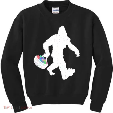 Easter Bigfoot Sasquatch Funny Easter Eggs Basket Kids Sweatshirt