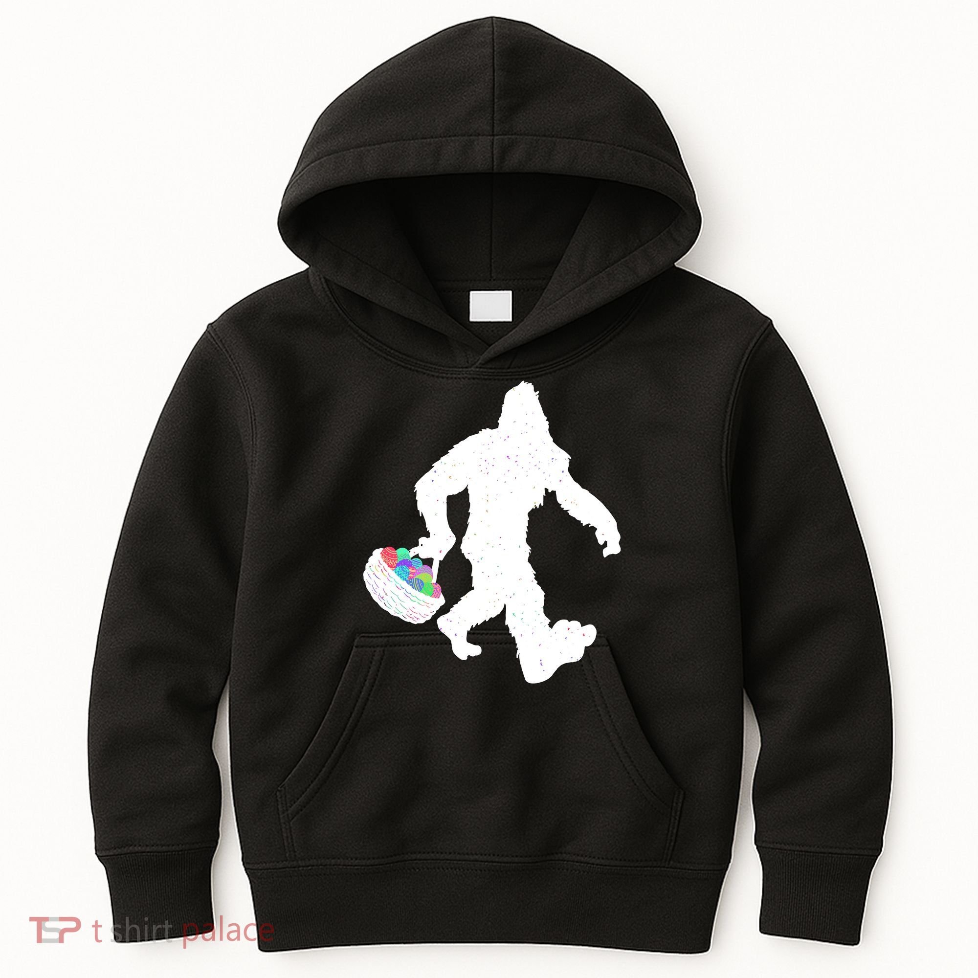 Easter Bigfoot Sasquatch Funny Easter Eggs Basket Kids Hoodie