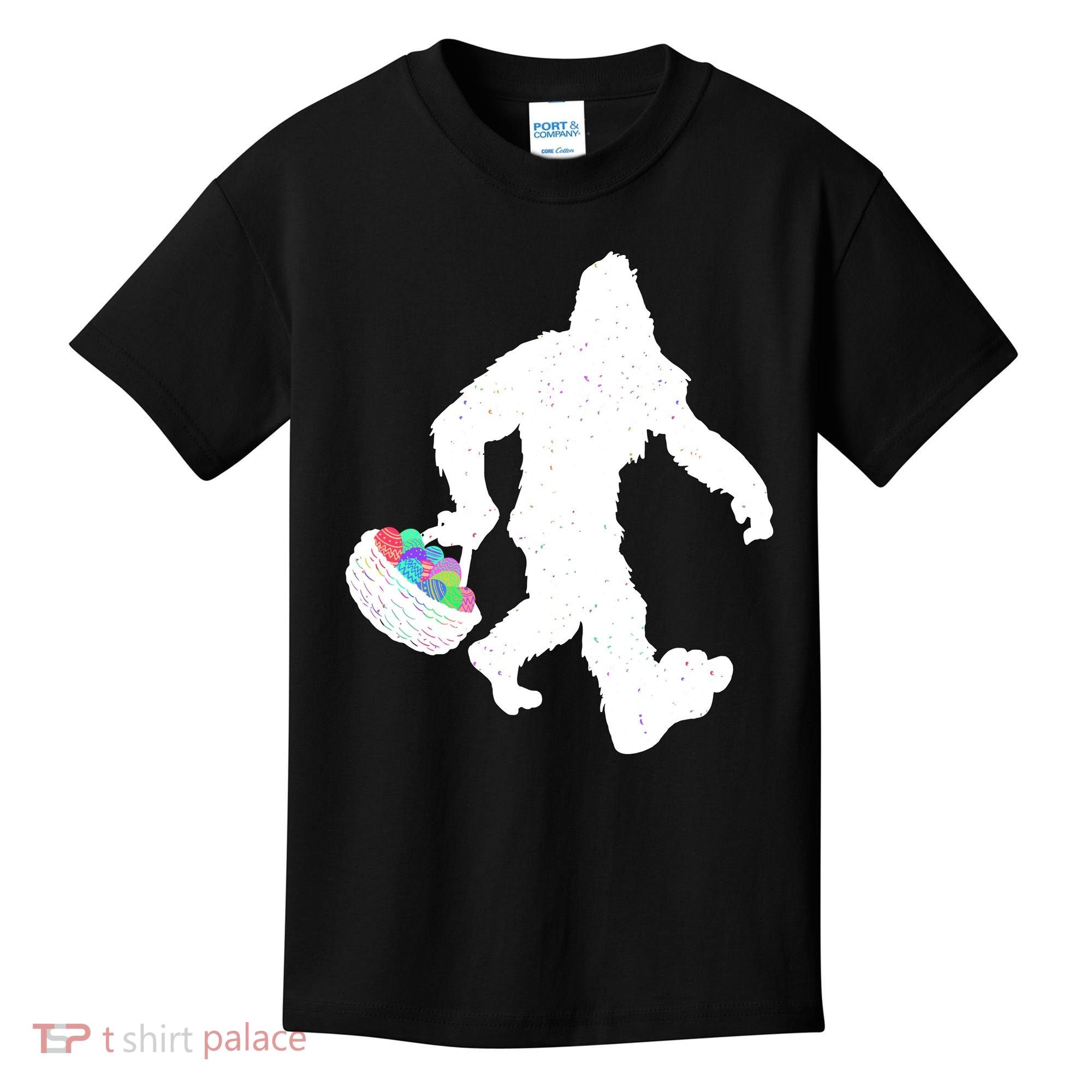 Easter Bigfoot Sasquatch Funny Easter Eggs Basket Kids T-Shirt