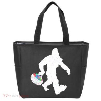Easter Bigfoot Sasquatch Funny Easter Eggs Basket Tote Bag