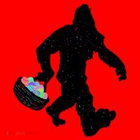 Easter Bigfoot Sasquatch Funny Easter Eggs Basket Santa Hat thumb 1