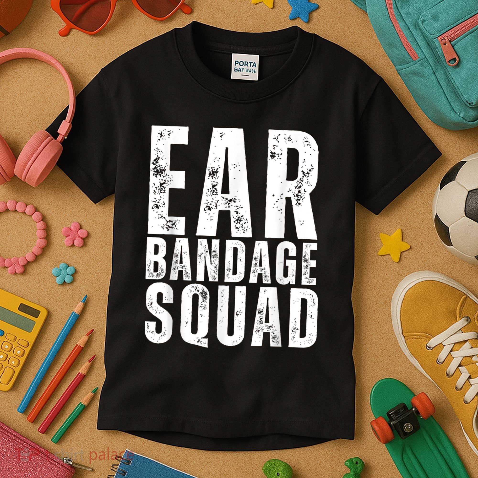 Ear Bandage Squad Patriotic Usa American Kids T-Shirt