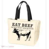 Eat Beef The West Wasn't Won on Salads Funny Beef Cow Tote Bag thumb 3