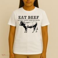 Eat Beef The West Wasn't Won on Salads Funny Beef Cow T-Shirt thumb 4