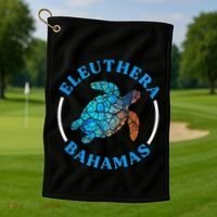 Eleuthera Bahamas Vacation Sea Turtle Souvenir Golf Towel thumb 1