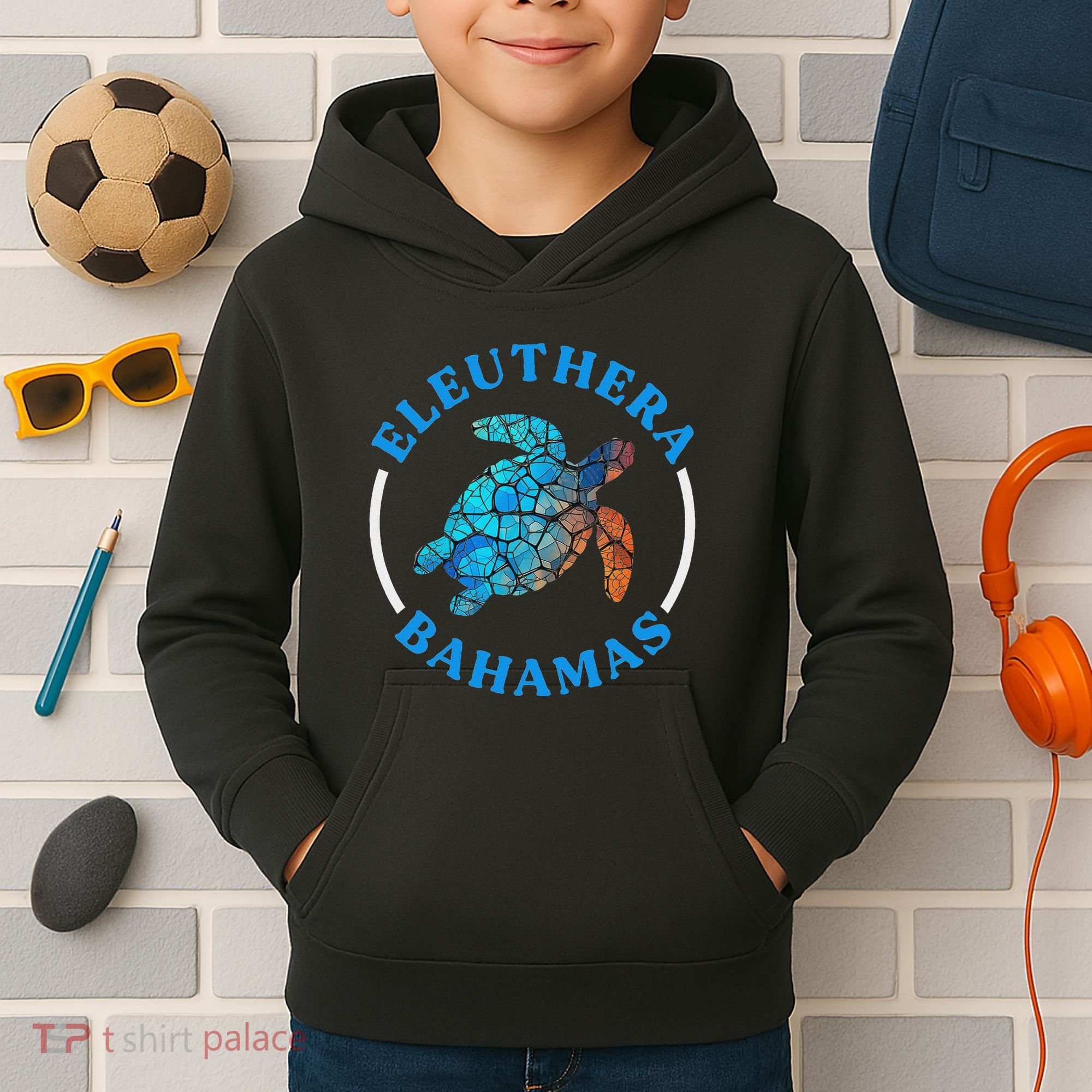 Eleuthera Bahamas Vacation Sea Turtle Souvenir Kids Hoodie