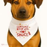 Everything's Better With Hot Sauce USA-Made Doggie Bandana thumb 1