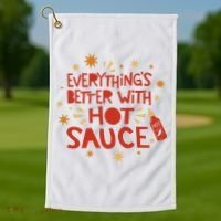 Everything's Better With Hot Sauce Golf Towel thumb 1