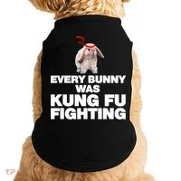 Every Bunny Was Kung Fu Fighting Funny Easter Rabbit Doggie Tank thumb 0