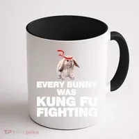 Every Bunny Was Kung Fu Fighting Funny Easter Rabbit Coffee Mug thumb 1