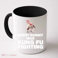 Every Bunny Was Kung Fu Fighting Funny Easter Rabbit Coffee Mug thumb 0