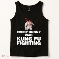 Every Bunny Was Kung Fu Fighting Funny Easter Rabbit Tank Top thumb 2