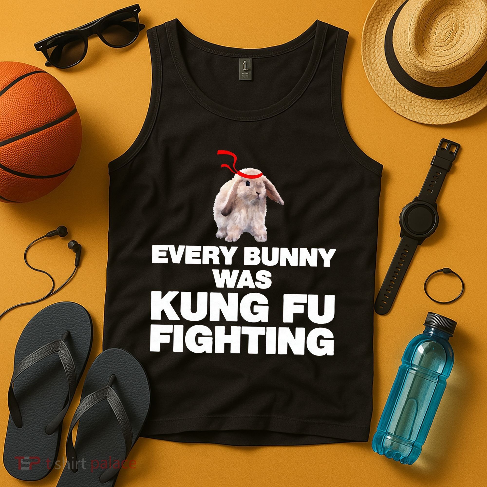 Every Bunny Was Kung Fu Fighting Funny Easter Rabbit Tank Top
