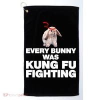 Every Bunny Was Kung Fu Fighting Funny Easter Rabbit Golf Towel thumb 0
