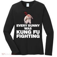 Every Bunny Was Kung Fu Fighting Funny Easter Rabbit Women's Long Sleeve Shirt thumb 0