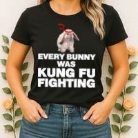 Every Bunny Was Kung Fu Fighting Funny Easter Rabbit Women's T-Shirt thumb 2