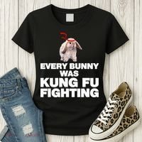 Every Bunny Was Kung Fu Fighting Funny Easter Rabbit Women's T-Shirt thumb 3