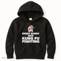 Every Bunny Was Kung Fu Fighting Funny Easter Rabbit Kids Hoodie thumb 0