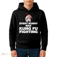 Every Bunny Was Kung Fu Fighting Funny Easter Rabbit Kids Hoodie thumb 4