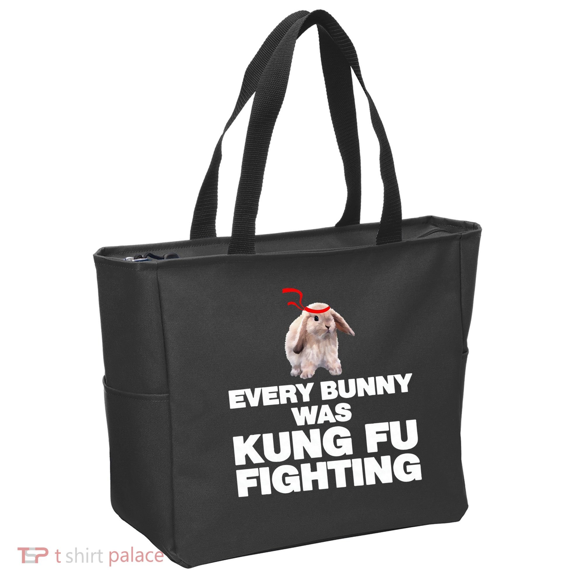 Every Bunny Was Kung Fu Fighting Funny Easter Rabbit Tote Bag