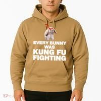 Every Bunny Was Kung Fu Fighting Funny Easter Rabbit Hoodie thumb 2