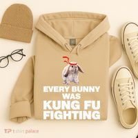 Every Bunny Was Kung Fu Fighting Funny Easter Rabbit Hoodie thumb 4