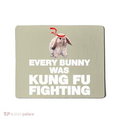Every Bunny Was Kung Fu Fighting Funny Easter Rabbit Mousepad
