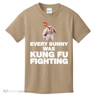 Every Bunny Was Kung Fu Fighting Funny Easter Rabbit Kids T-Shirt