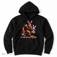 Easter Bigfoot With Bunny & Egg Basket Festive Celebration Hoodie thumb 0