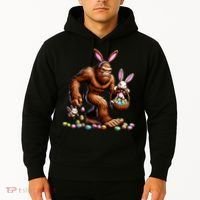 Easter Bigfoot With Bunny & Egg Basket Festive Celebration Hoodie thumb 2