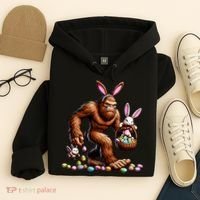 Easter Bigfoot With Bunny & Egg Basket Festive Celebration Hoodie thumb 4