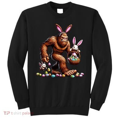 Easter Bigfoot With Bunny & Egg Basket Festive Celebration Sweatshirt