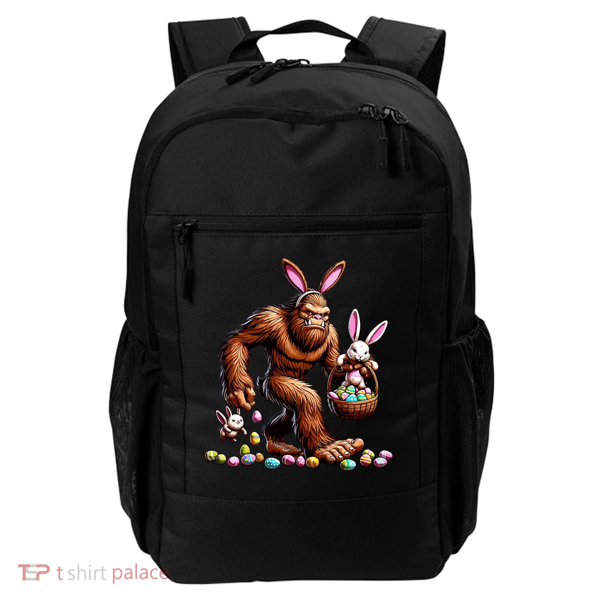 Easter Bigfoot With Bunny & Egg Basket Festive Celebration Backpack
